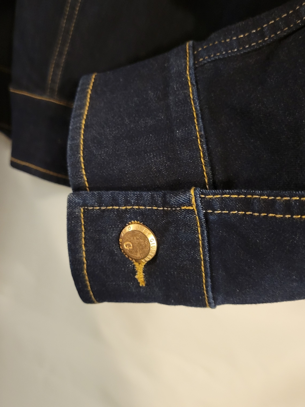 G by Giuliana Dark Indigo Denim Jacket with Gold Sequin Embellishment - 2X - Picture 6 of 7
